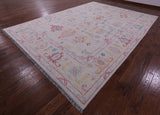 Ivory Turkish Oushak Hand Knotted Wool Rug - 9' 11" X 13' 10" - Golden Nile