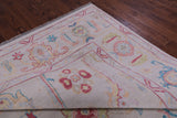 Ivory Turkish Oushak Hand Knotted Wool Rug - 9' 11" X 13' 10" - Golden Nile