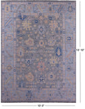 Grey Turkish Oushak Hand Knotted Wool Rug - 10' 0" X 13' 10" - Golden Nile