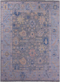 Grey Turkish Oushak Hand Knotted Wool Rug - 10' 0" X 13' 10" - Golden Nile