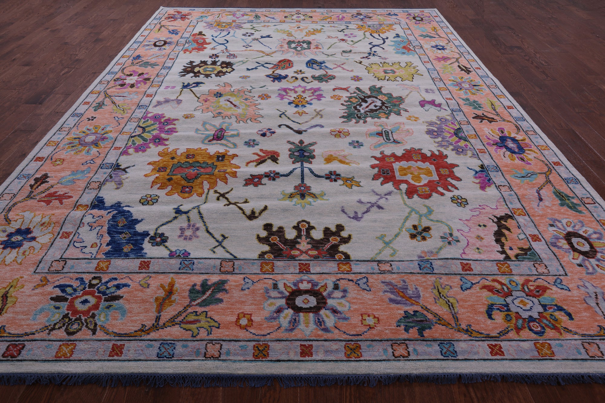 Turkish Oushak Hand Knotted Wool Rug - 10' 3" X 13' 9" - Golden Nile