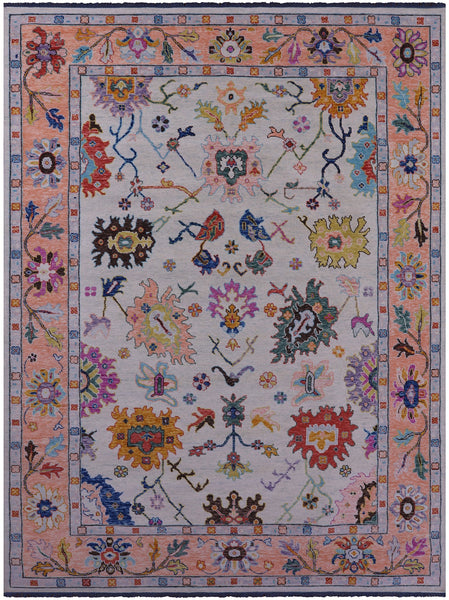 Turkish Oushak Hand Knotted Wool Rug - 10' 3" X 13' 9" - Golden Nile