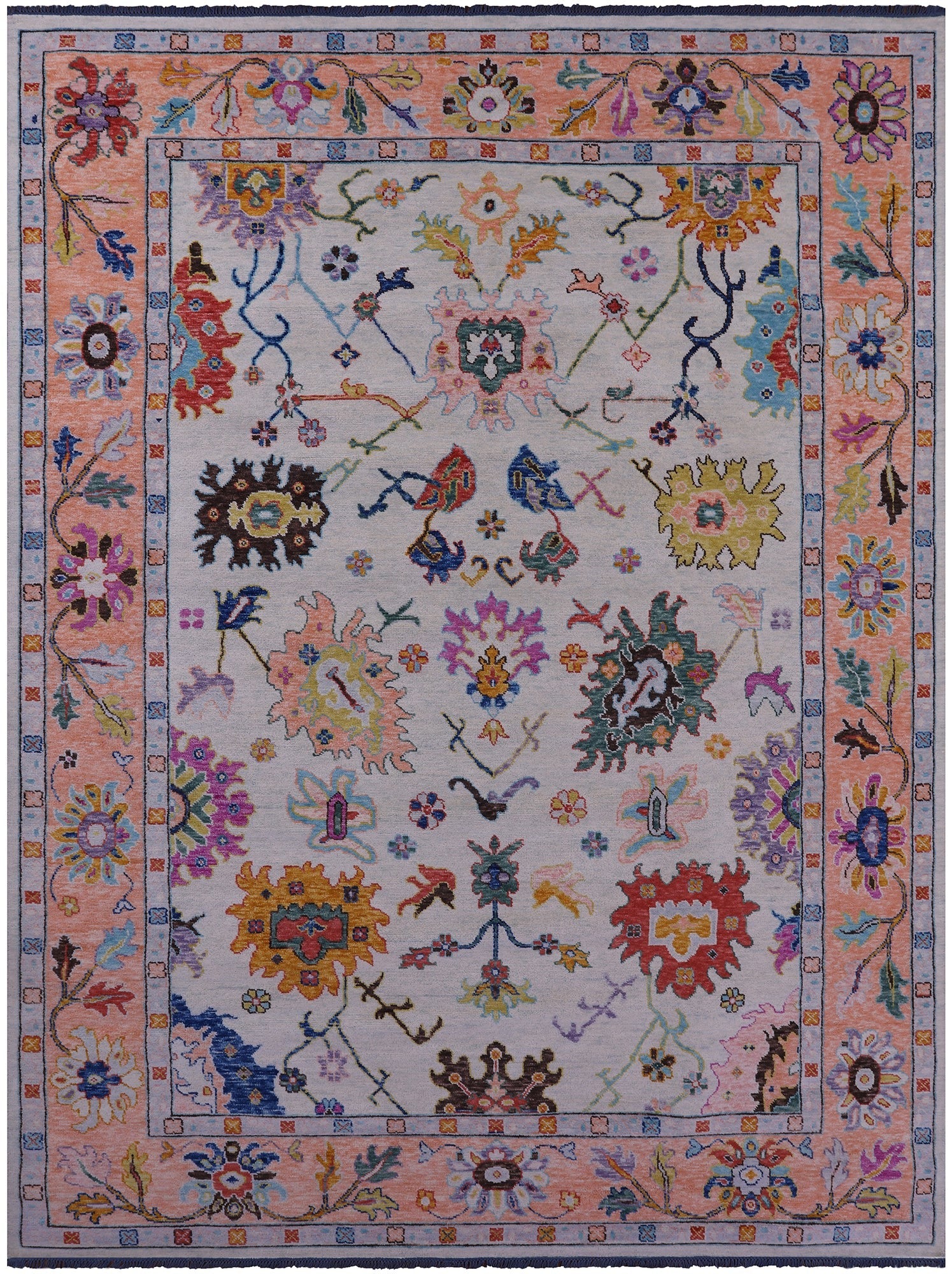Turkish Oushak Hand Knotted Wool Rug - 10' 3" X 13' 9" - Golden Nile