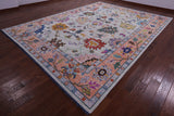 Turkish Oushak Hand Knotted Wool Rug - 10' 3" X 13' 9" - Golden Nile