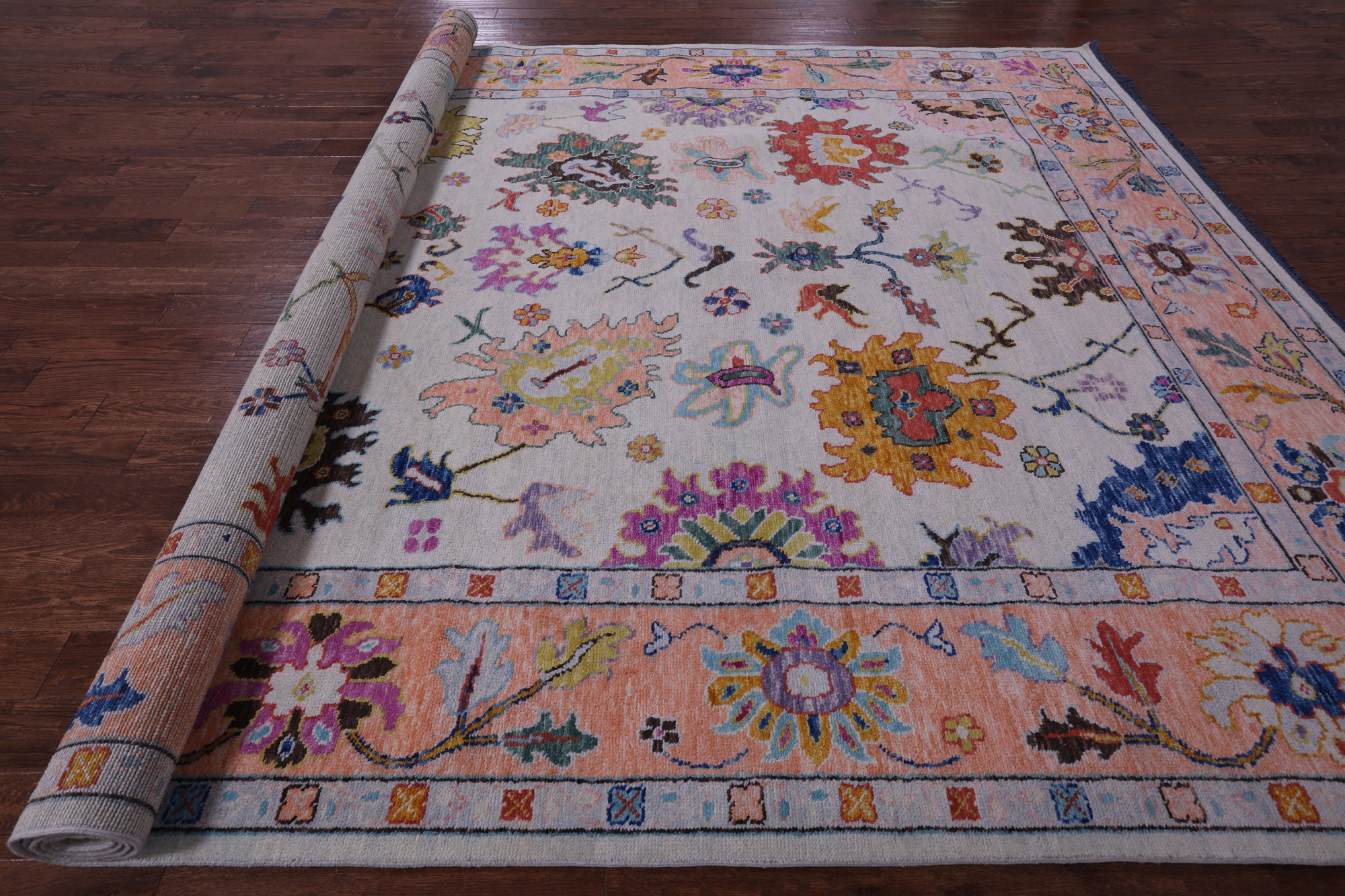 Turkish Oushak Hand Knotted Wool Rug - 10' 3" X 13' 9" - Golden Nile
