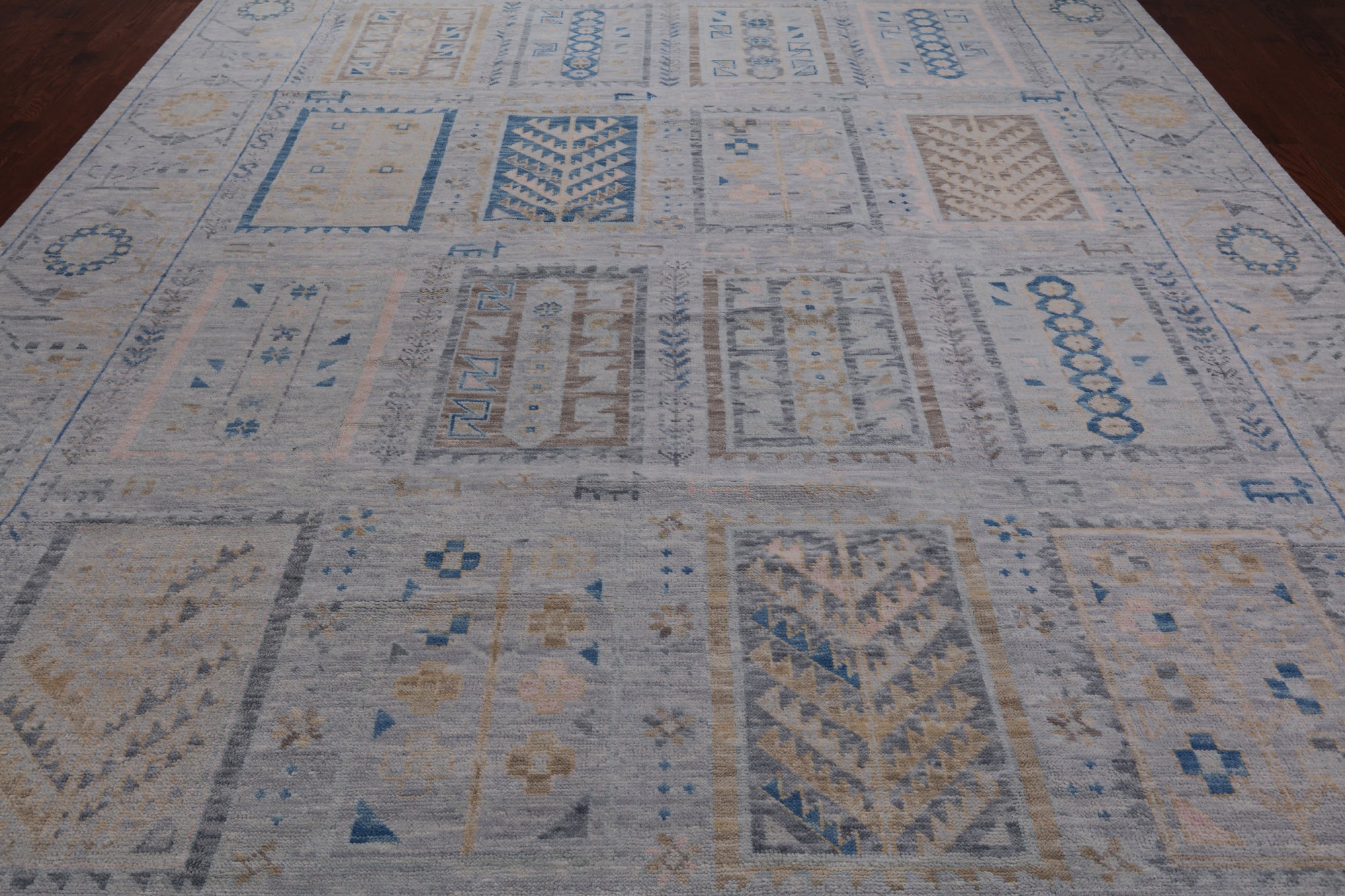 Silver Tribal Persian Gabbeh Handmade Wool Rug - 10' 3" X 14' 2"