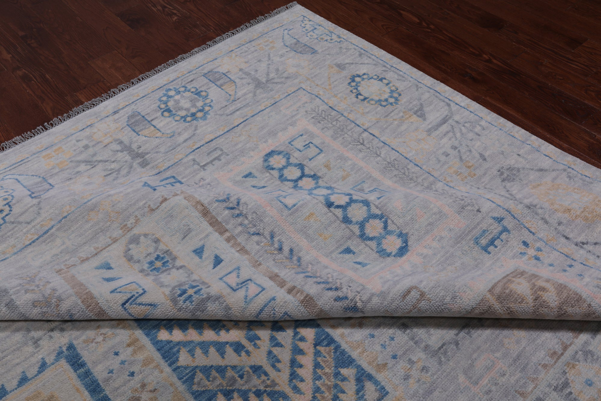 Silver Tribal Persian Gabbeh Handmade Wool Rug - 10' 3" X 14' 2"