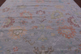 Silver Turkish Oushak Hand Knotted Wool Rug - 10' 3" X 13' 11" - Golden Nile