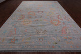 SUPER SALE Silver Turkish Oushak Hand Knotted Wool Rug - 10' 3" X 13' 11"