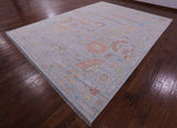 Silver Turkish Oushak Hand Knotted Wool Rug - 10' 3" X 13' 11" - Golden Nile
