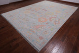 SUPER SALE Silver Turkish Oushak Hand Knotted Wool Rug - 10' 3" X 13' 11"