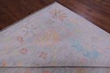 Silver Turkish Oushak Hand Knotted Wool Rug - 10' 3" X 13' 11" - Golden Nile