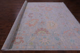 Silver Turkish Oushak Hand Knotted Wool Rug - 10' 3" X 13' 11" - Golden Nile