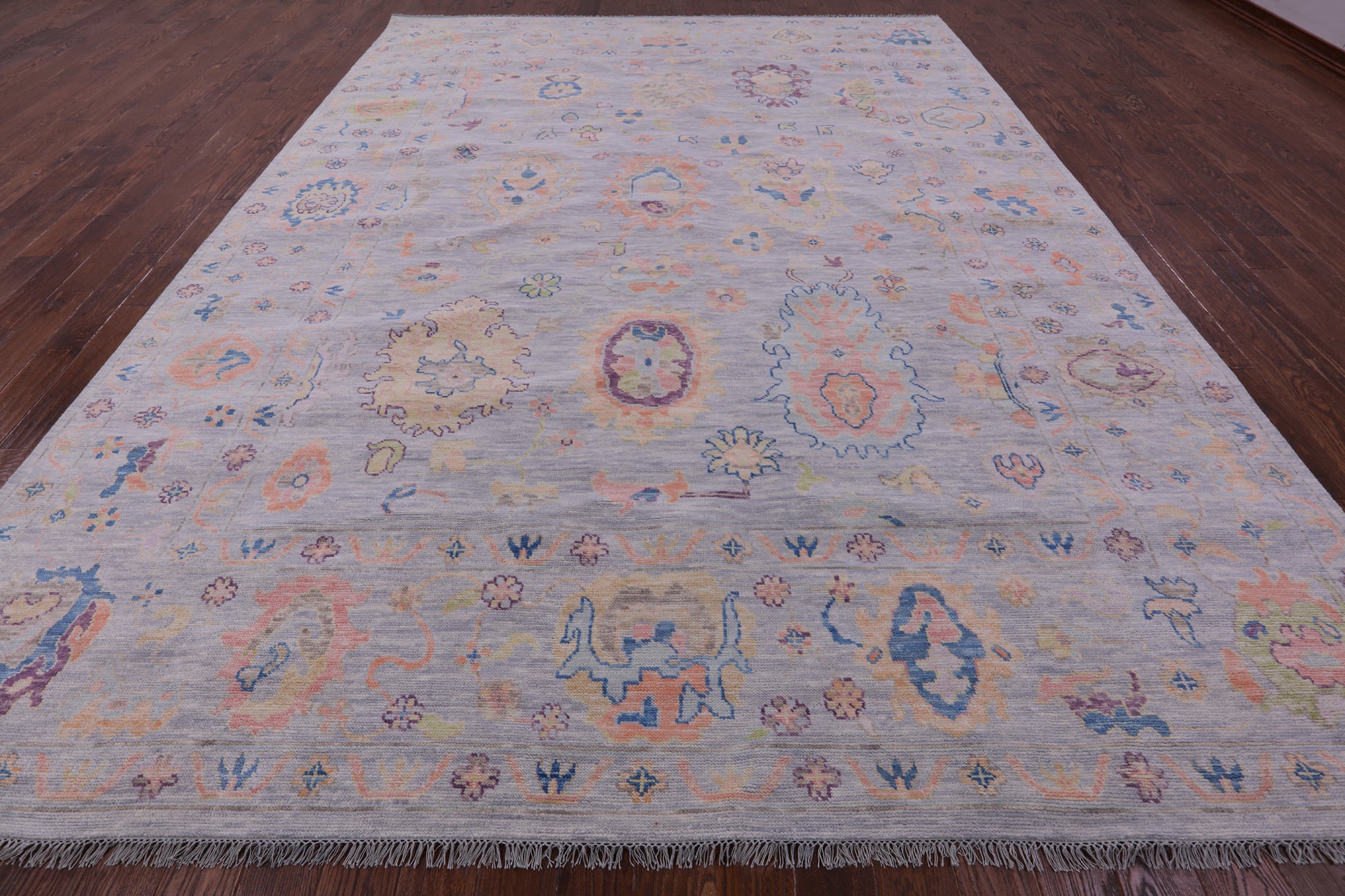 Grey Turkish Oushak Hand Knotted Wool Rug - 10' 3" X 13' 10" - Golden Nile