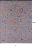 Grey Turkish Oushak Hand Knotted Wool Rug - 10' 3" X 13' 10" - Golden Nile