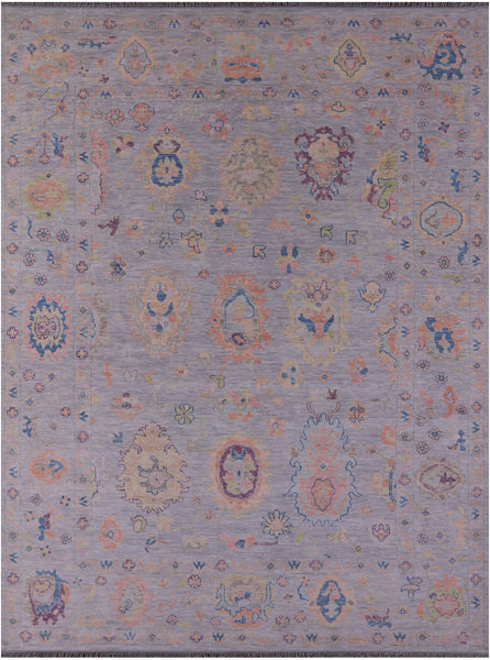 Grey Turkish Oushak Hand Knotted Wool Rug - 10' 3" X 13' 10" - Golden Nile
