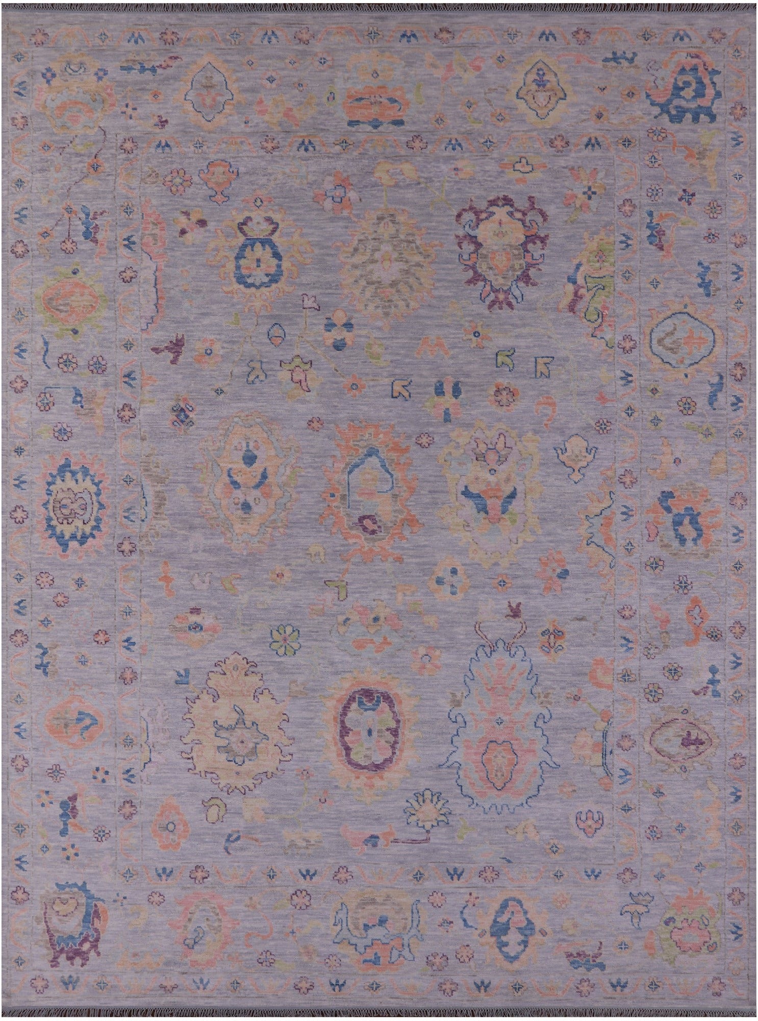 Grey Turkish Oushak Hand Knotted Wool Rug - 10' 3" X 13' 10" - Golden Nile