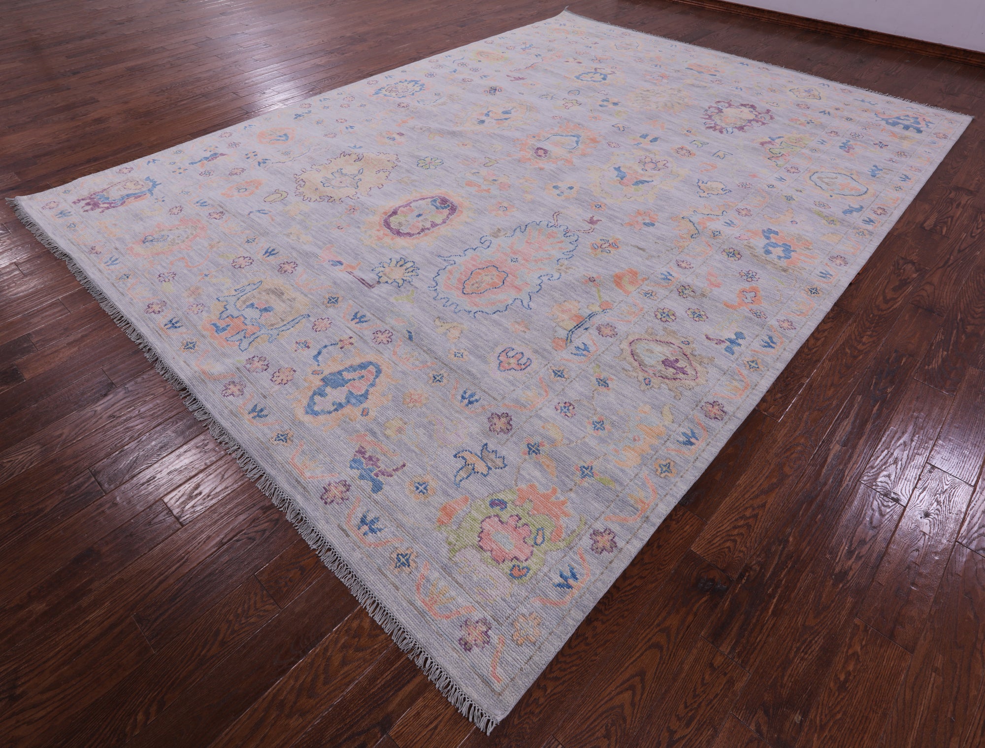 Grey Turkish Oushak Hand Knotted Wool Rug - 10' 3" X 13' 10" - Golden Nile
