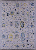 Grey Turkish Oushak Hand Knotted Wool Rug - 9' 11" X 13' 11" - Golden Nile