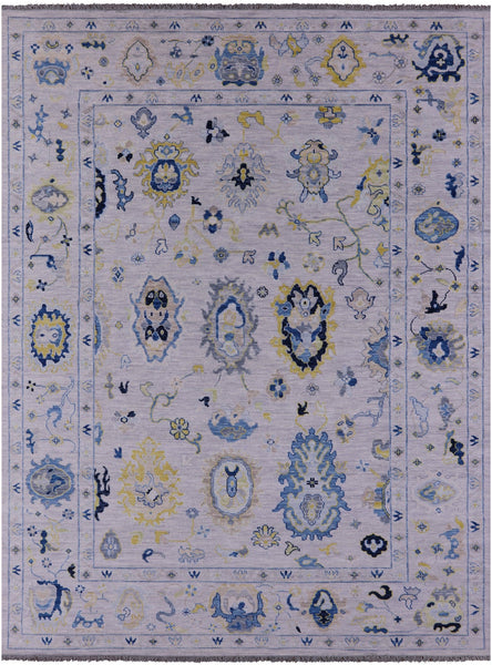 Grey Turkish Oushak Hand Knotted Wool Rug - 9' 11" X 13' 11" - Golden Nile