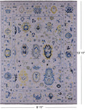Grey Turkish Oushak Hand Knotted Wool Rug - 9' 11" X 13' 11" - Golden Nile