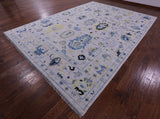 Grey Turkish Oushak Hand Knotted Wool Rug - 9' 11" X 13' 11" - Golden Nile