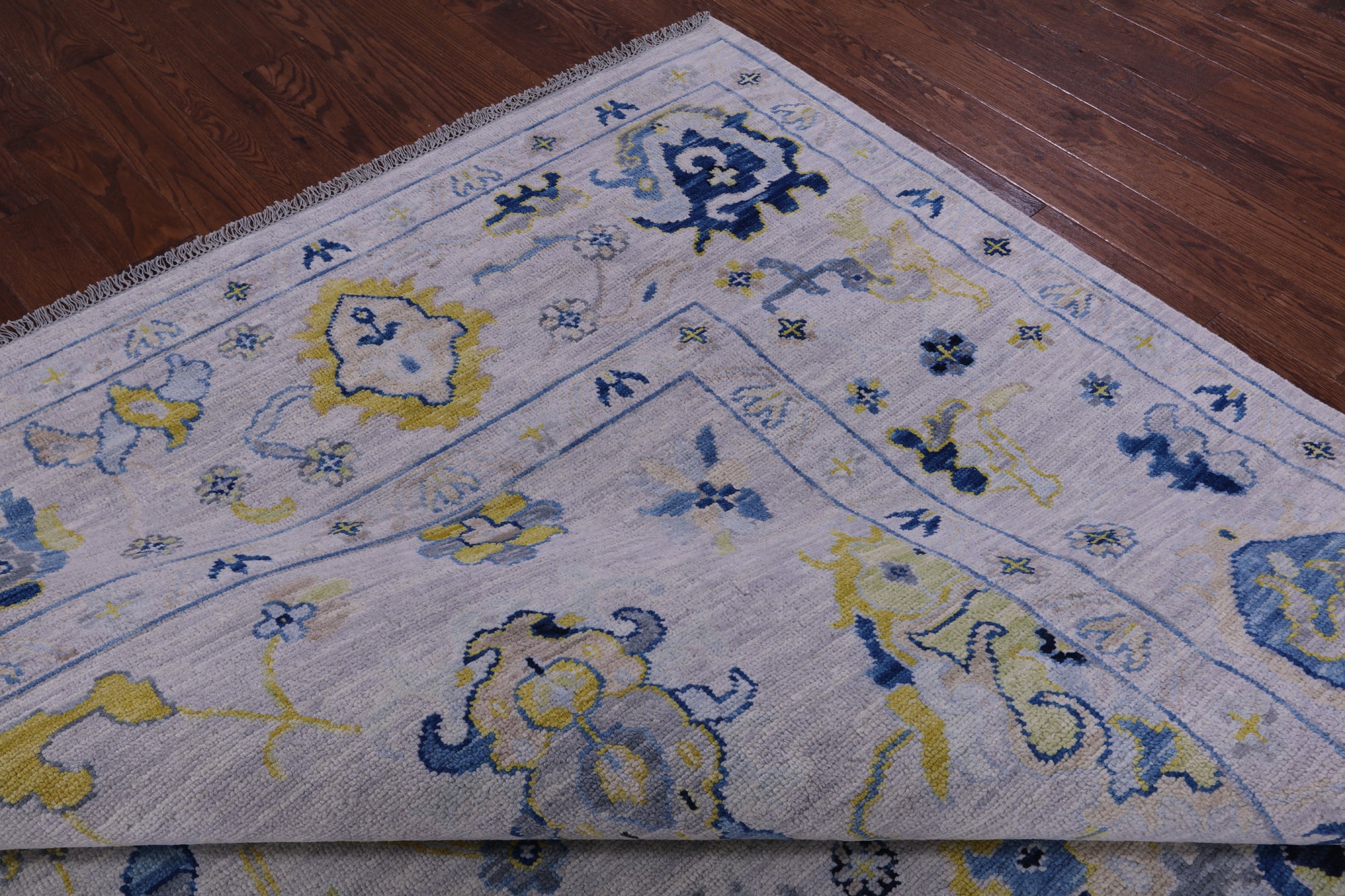 Grey Turkish Oushak Hand Knotted Wool Rug - 9' 11" X 13' 11" - Golden Nile