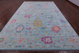 Blue Turkish Oushak Hand Knotted Wool Rug - 10' 1" X 14' 3" - Golden Nile