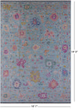 Blue Turkish Oushak Hand Knotted Wool Rug - 10' 1" X 14' 3" - Golden Nile