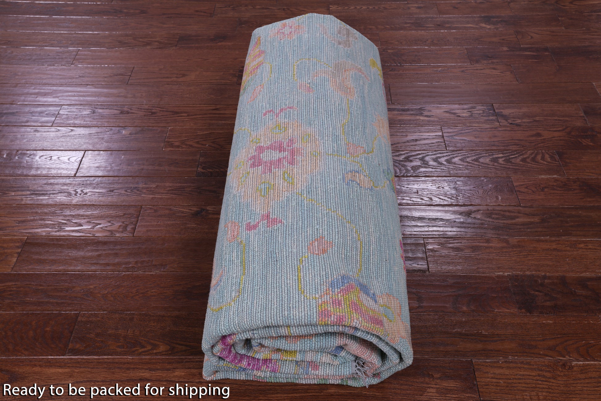 Blue Turkish Oushak Hand Knotted Wool Rug - 10' 1" X 14' 3" - Golden Nile