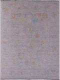 Silver Turkish Oushak Hand Knotted Wool Rug - 10' 2" X 13' 9" - Golden Nile