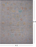 SUPER SALE Silver Turkish Oushak Hand Knotted Wool Rug - 10' 2" X 13' 9"