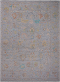 SUPER SALE Silver Turkish Oushak Hand Knotted Wool Rug - 10' 2" X 13' 9"