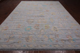 SUPER SALE Silver Turkish Oushak Hand Knotted Wool Rug - 10' 2" X 13' 9"