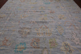 SUPER SALE Silver Turkish Oushak Hand Knotted Wool Rug - 10' 2" X 13' 9"