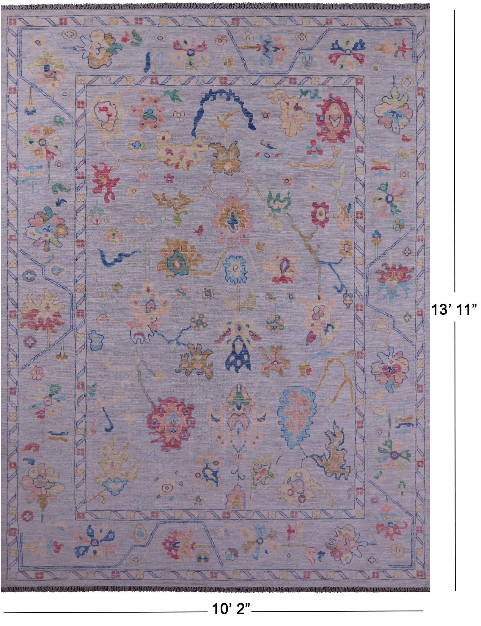 Turkish Oushak Hand Knotted Wool Rug - 10' 2" X 13' 11" - Golden Nile