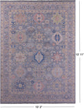 Grey Persian Fine Serapi Hand Knotted Wool Rug - 10' 2" X 13' 11" - Golden Nile