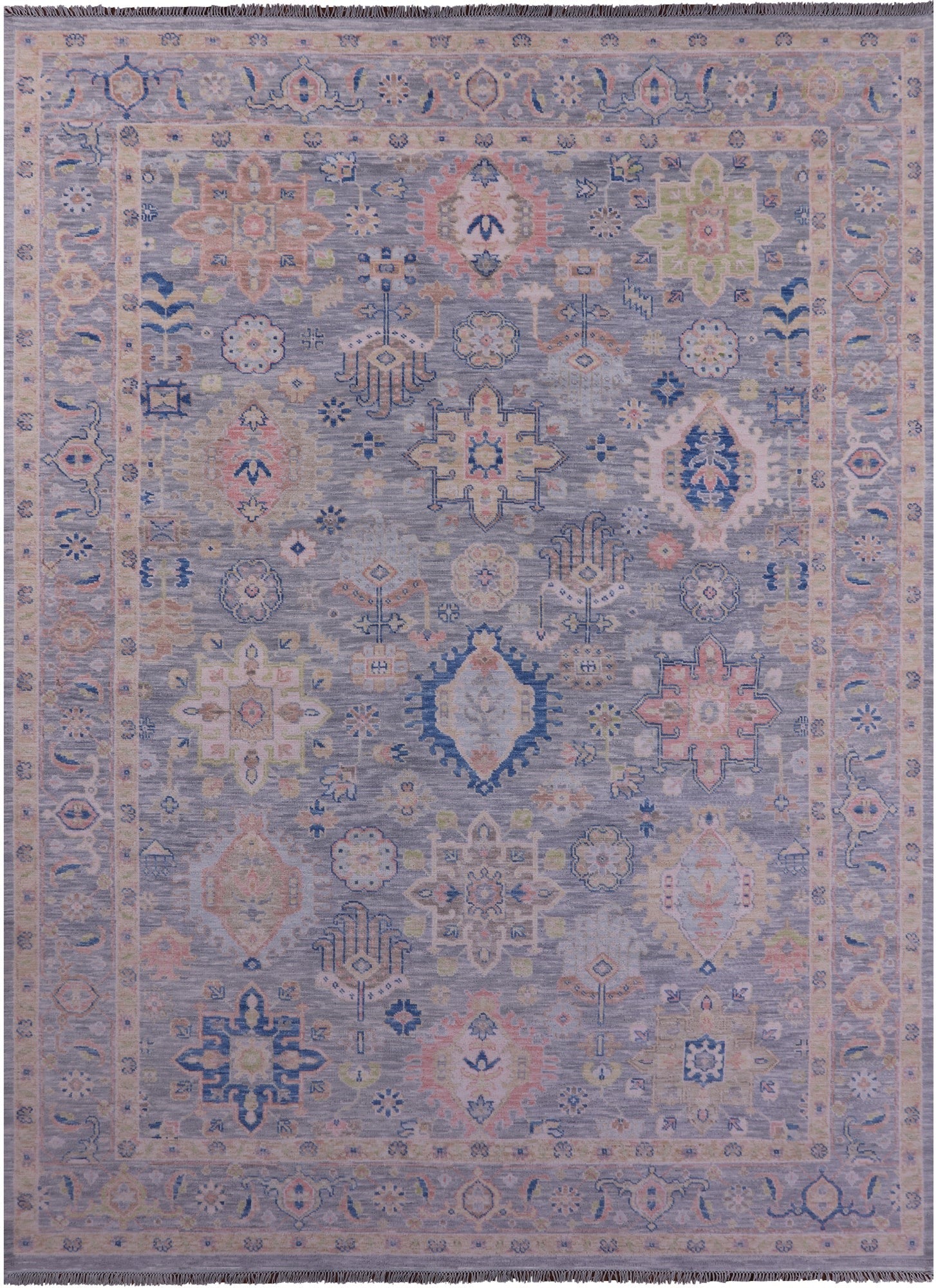 Grey Persian Fine Serapi Hand Knotted Wool Rug - 10' 2" X 13' 11" - Golden Nile