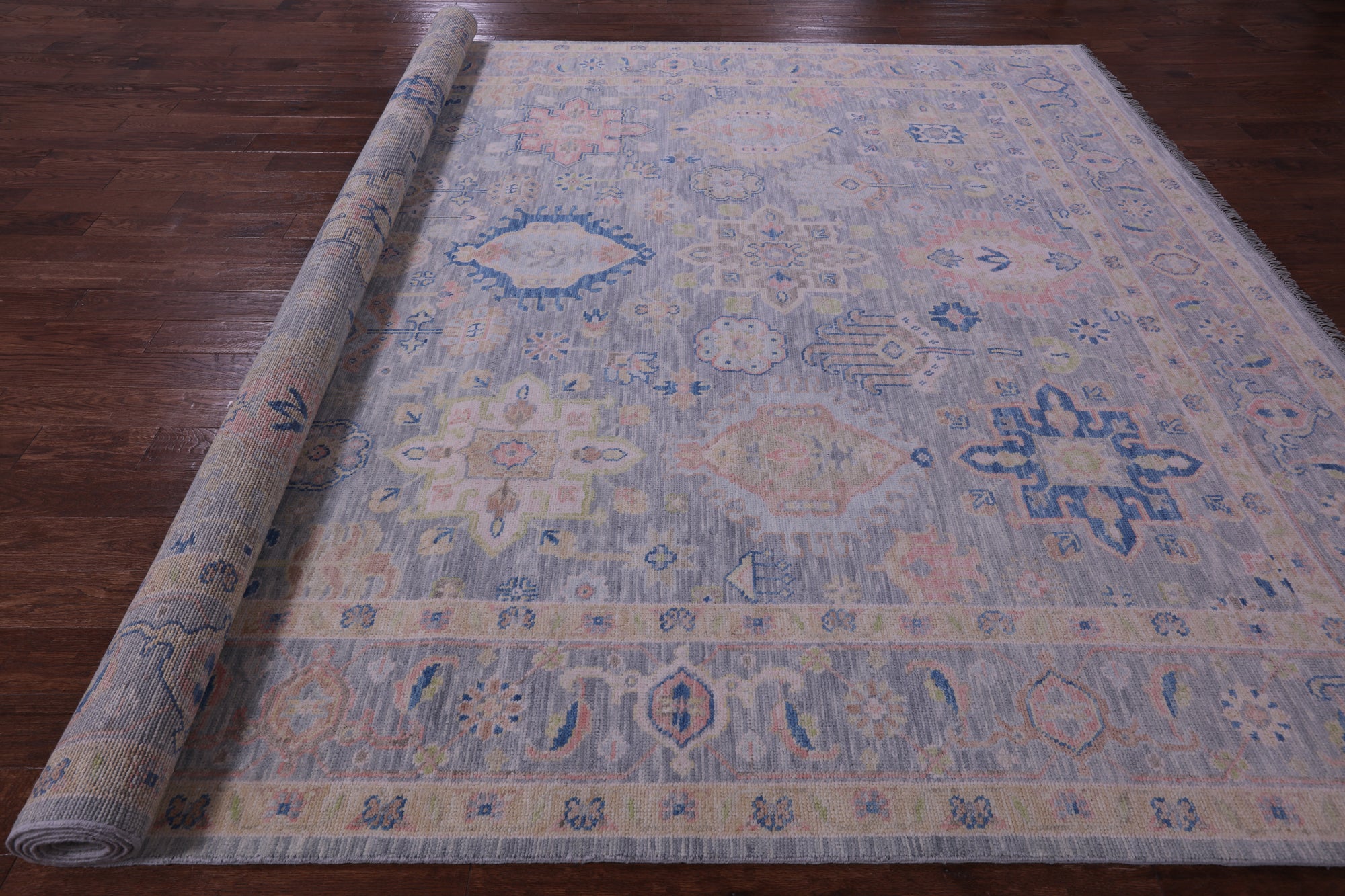 Grey Persian Fine Serapi Hand Knotted Wool Rug - 10' 2" X 13' 11" - Golden Nile