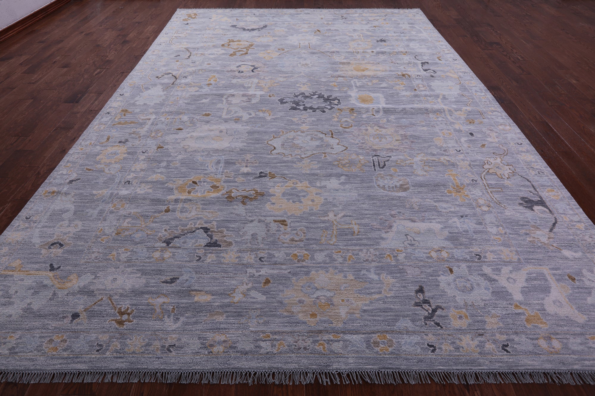 Grey Turkish Oushak Handmade Wool Rug - 10' 1" X 13' 11" - Golden Nile