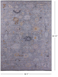 Grey Turkish Oushak Handmade Wool Rug - 10' 1" X 13' 11" - Golden Nile