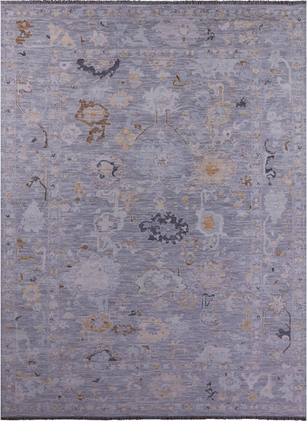 Grey Turkish Oushak Handmade Wool Rug - 10' 1" X 13' 11" - Golden Nile