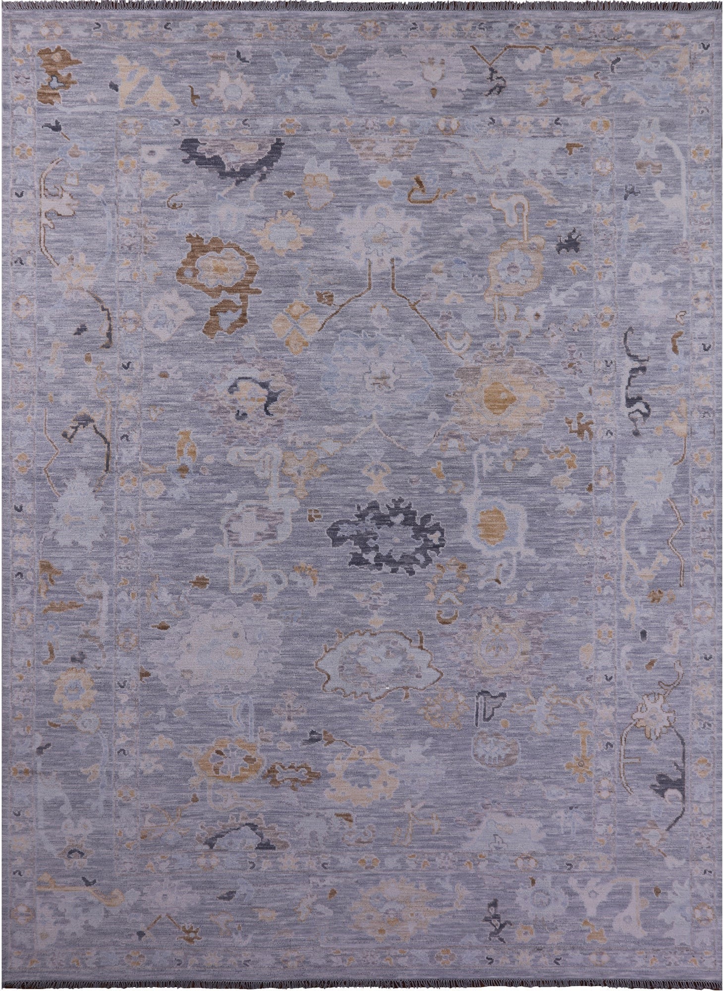 Grey Turkish Oushak Handmade Wool Rug - 10' 1" X 13' 11" - Golden Nile