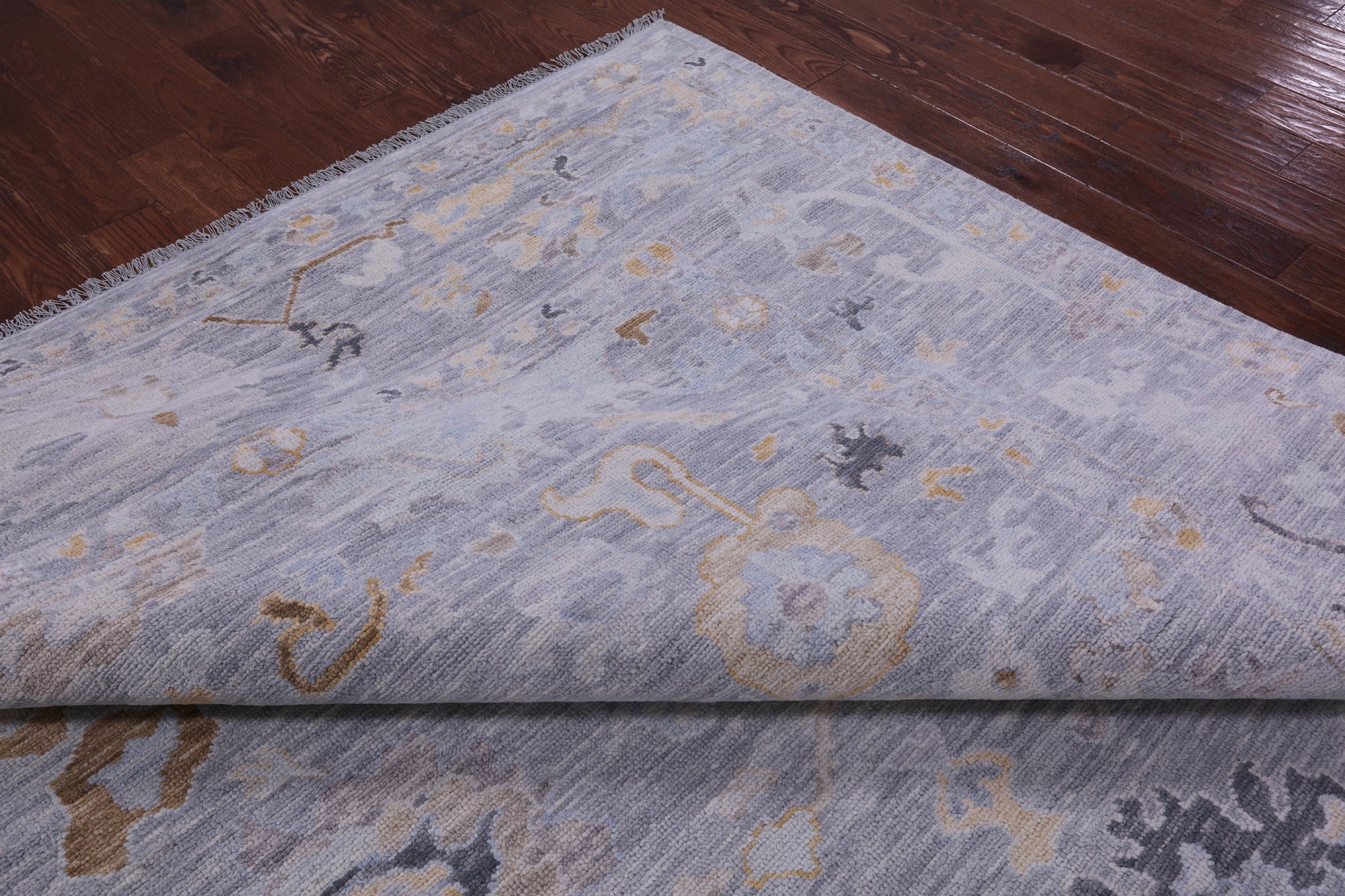 Grey Turkish Oushak Handmade Wool Rug - 10' 1" X 13' 11" - Golden Nile