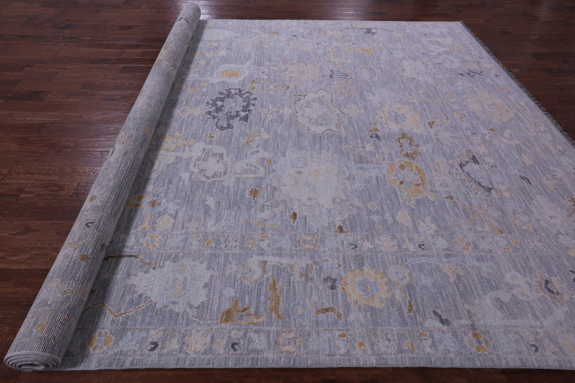 Grey Turkish Oushak Handmade Wool Rug - 10' 1" X 13' 11" - Golden Nile