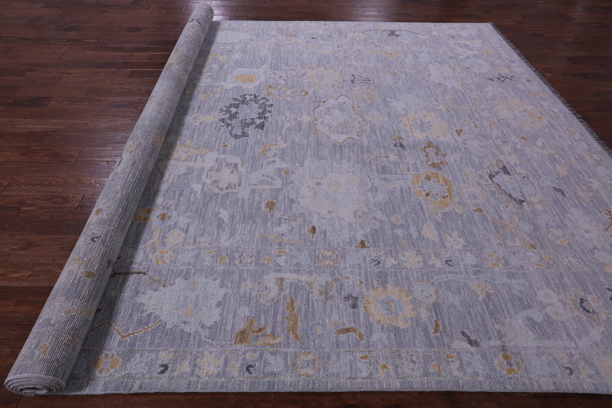 Grey Turkish Oushak Handmade Wool Rug - 10' 1" X 13' 11" - Golden Nile