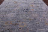 Grey Turkish Oushak Handmade Wool Rug - 10' 1" X 13' 11" - Golden Nile