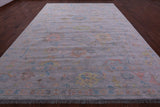 Silver Turkish Oushak Handmade Wool Rug - 10' 1" X 13' 10" - Golden Nile