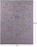 Silver Turkish Oushak Handmade Wool Rug - 10' 1" X 13' 10" - Golden Nile