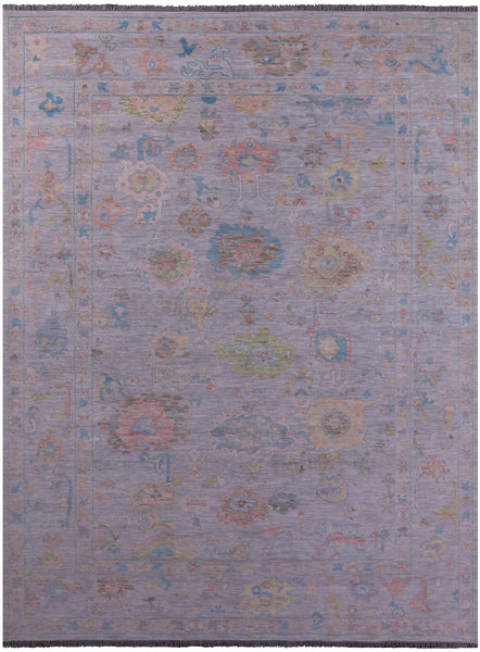 Silver Turkish Oushak Handmade Wool Rug - 10' 1" X 13' 10" - Golden Nile